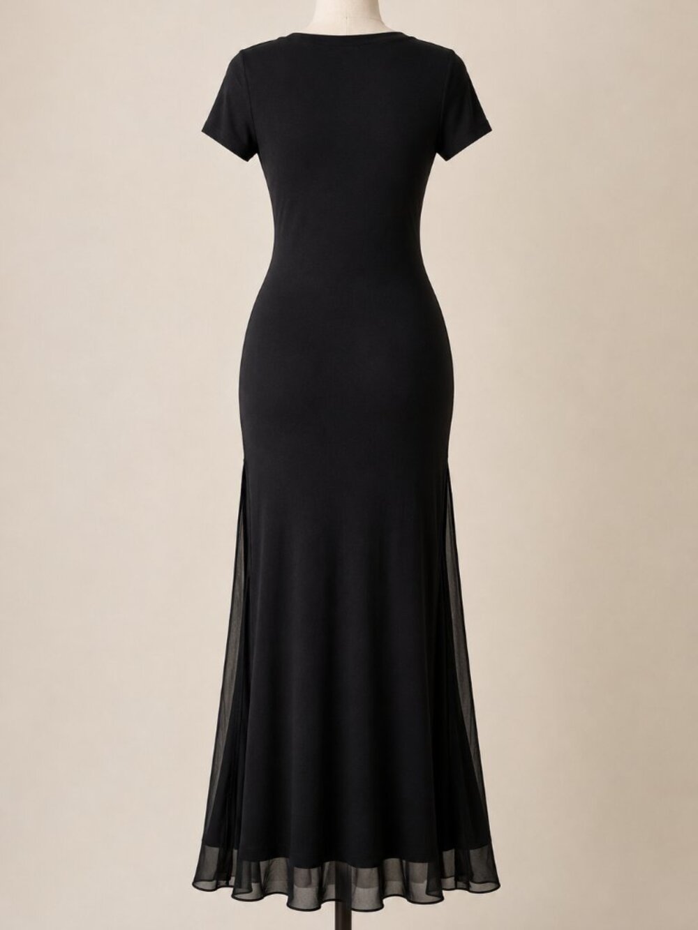 Tommy Bahama Black Short Sleeve Maxi Dress with Side Slit - Picture 3 of 4